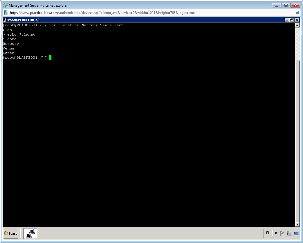 Practice Labs screenshot.